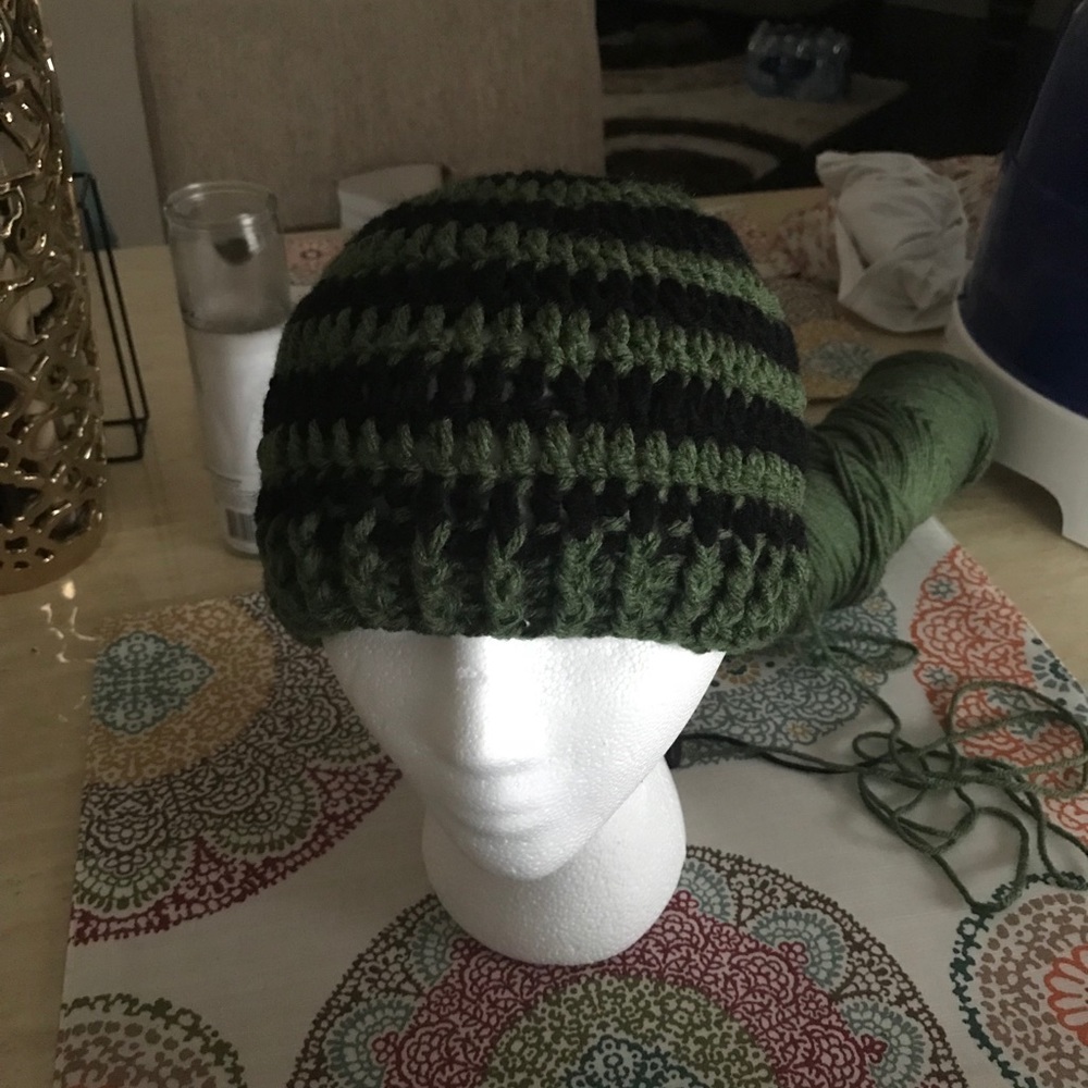 Crocheted winter hat